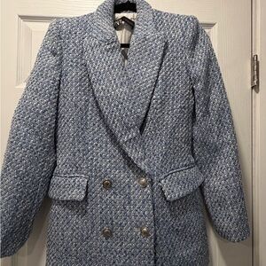Zara Textured Blue Women's Blazer